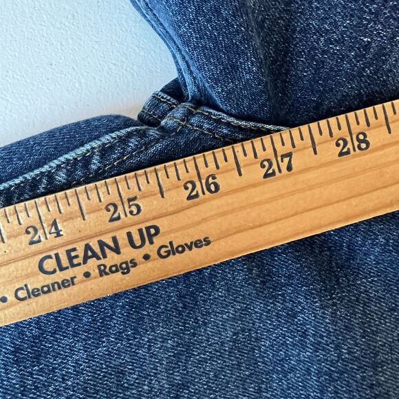 Re/Done Women’s 32 Distressed Ankle Buttoned Ultra High Rise Jeans Indigo Storm - Picture 12 of 13